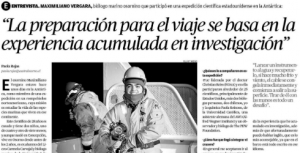 &quot;La preparación para el viaje se basa en la experiencia acumulada en investigación&quot;